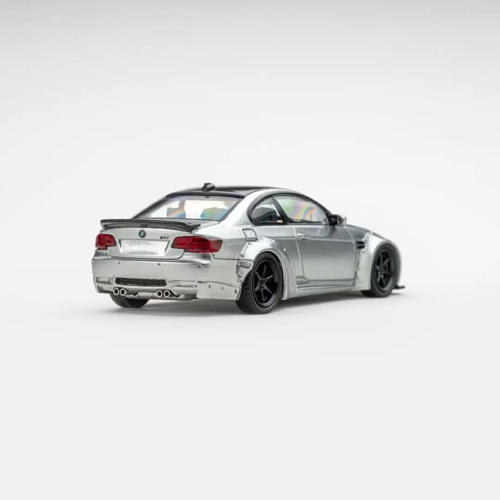 Fine Model BMW M3 E92 LBWK Liberty Walk wide bodykit_silver (Diecast 1/ ...