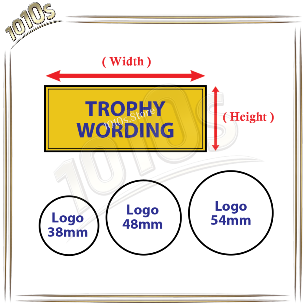 STICKER TROPHY LOGO 38mm, 48mm, 54mm + LABEL CUSTOMIZE | Shopee Malaysia