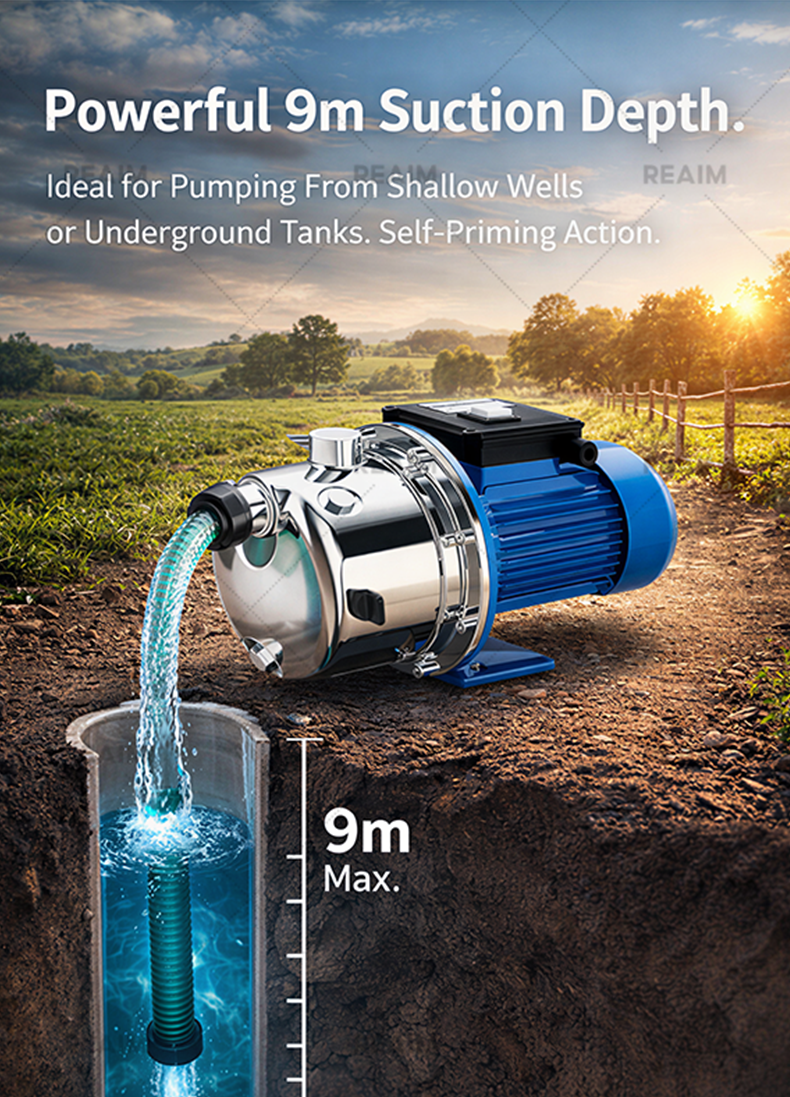 REAIM Jetmatic Water Pump Air Waterpump Water Stainless Steel Booster ...
