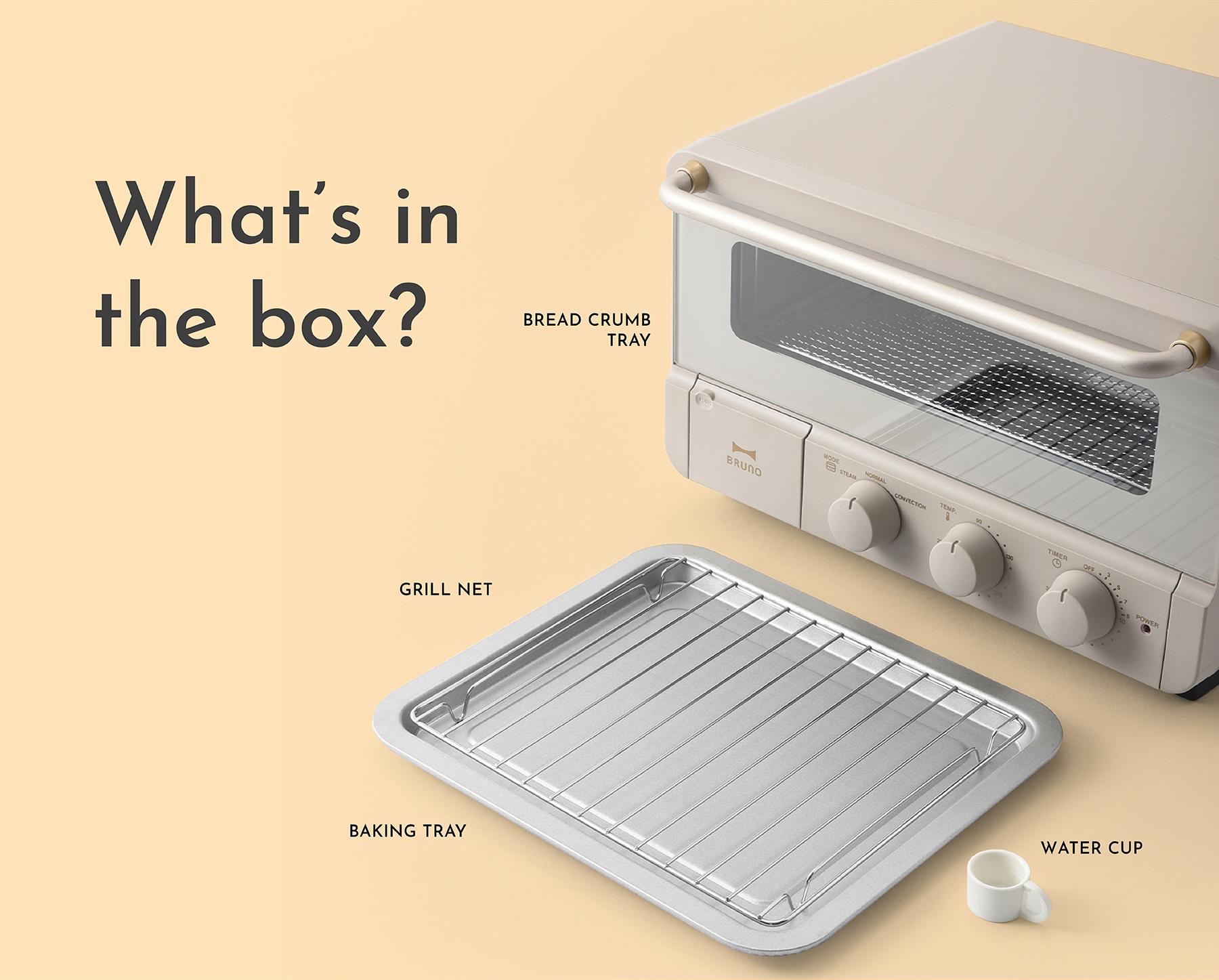 Bruno Steam & Bake Toaster - Greige (Mesin Pembakar Roti - Stim & Bakar ...