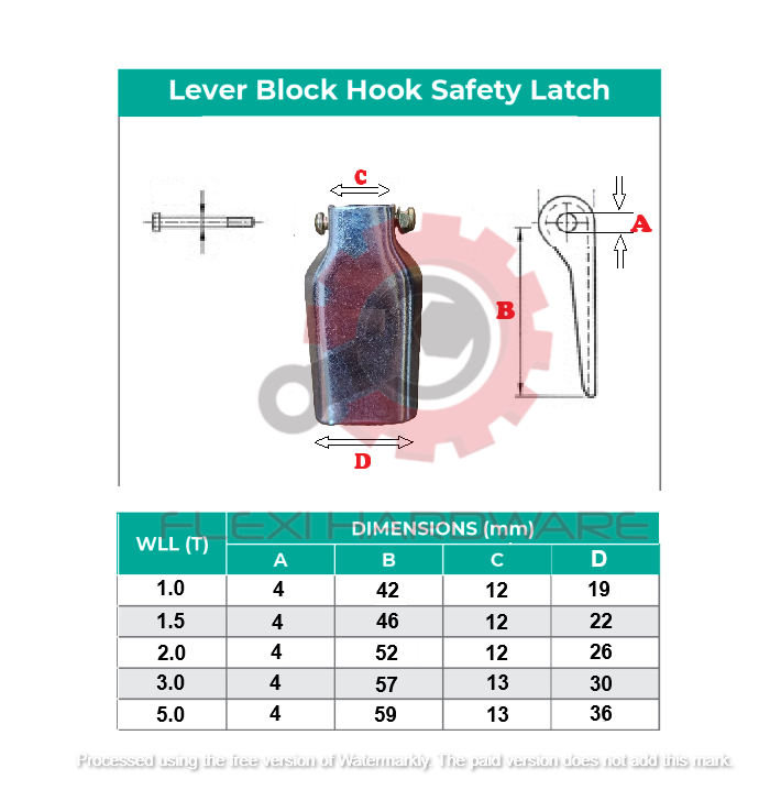 Vital Safety Latch For Chain Block / Lever Block / Chain Hoist / Lever ...
