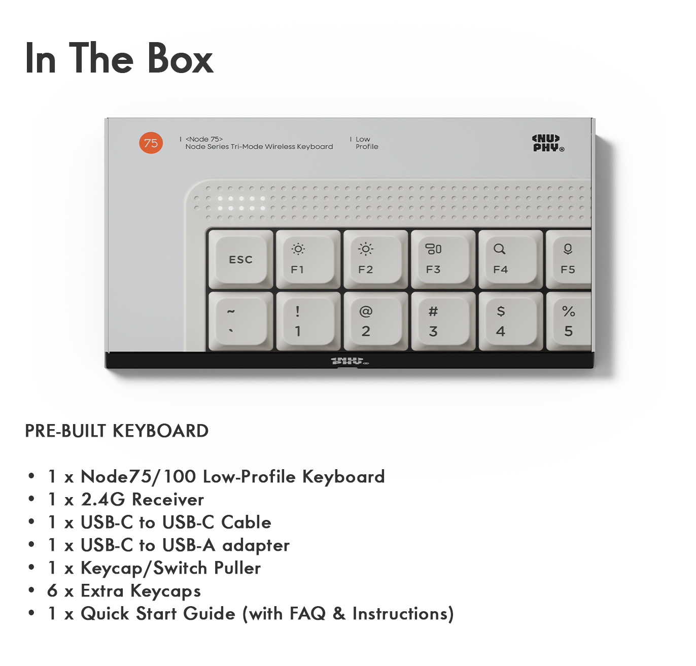 NuPhy Node75 Node100 Low Profile Wireless Mechanical Keyboard Bluetooth ...