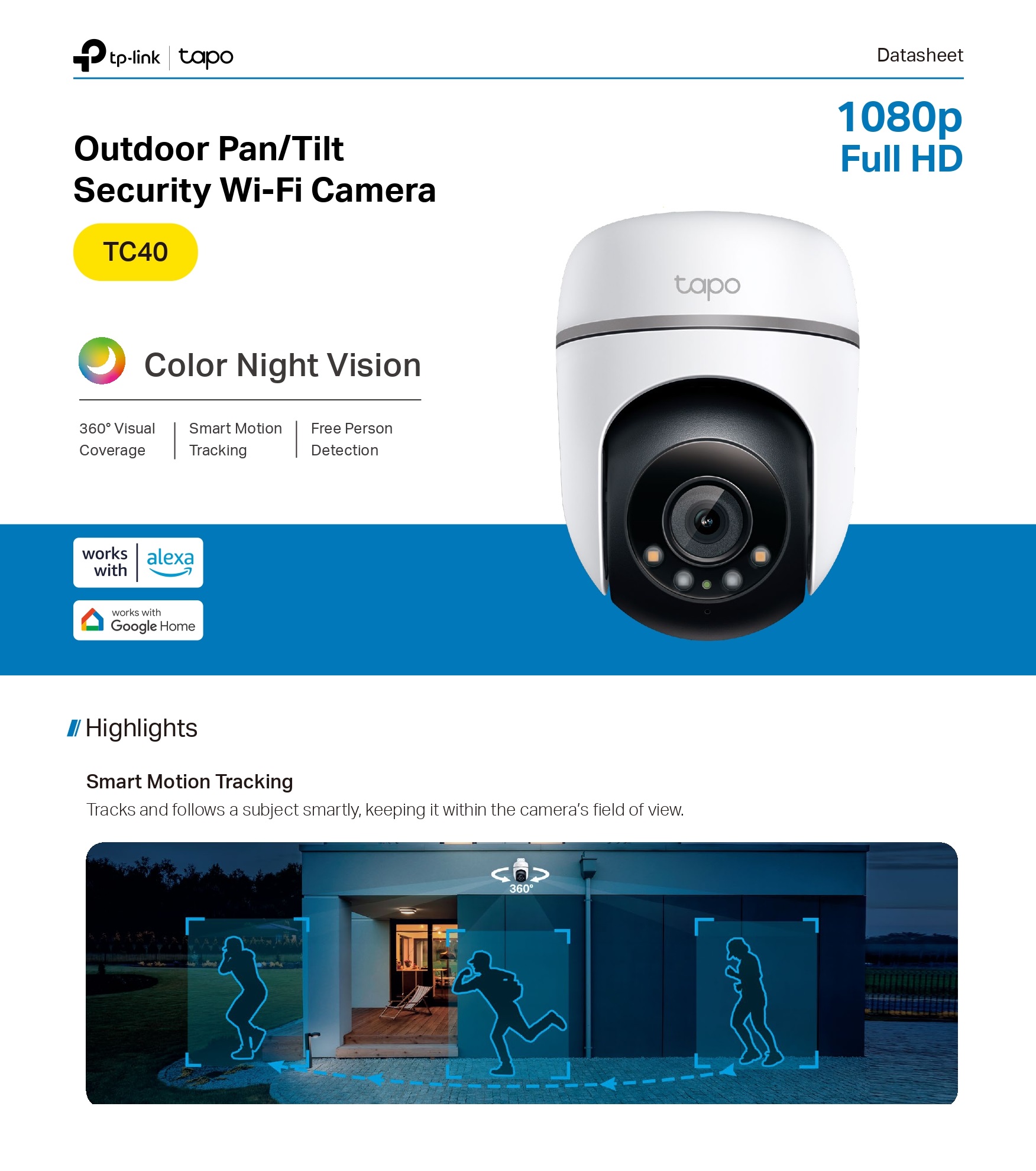 TP-LINK TC40 (WiFi) / TC40GW (4G LTE) Outdoor Pan/Tilt CCTV Security ...