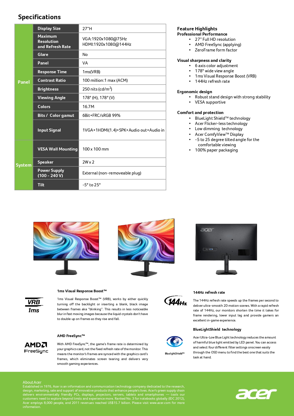 ACER KA272 / KA272 P 27