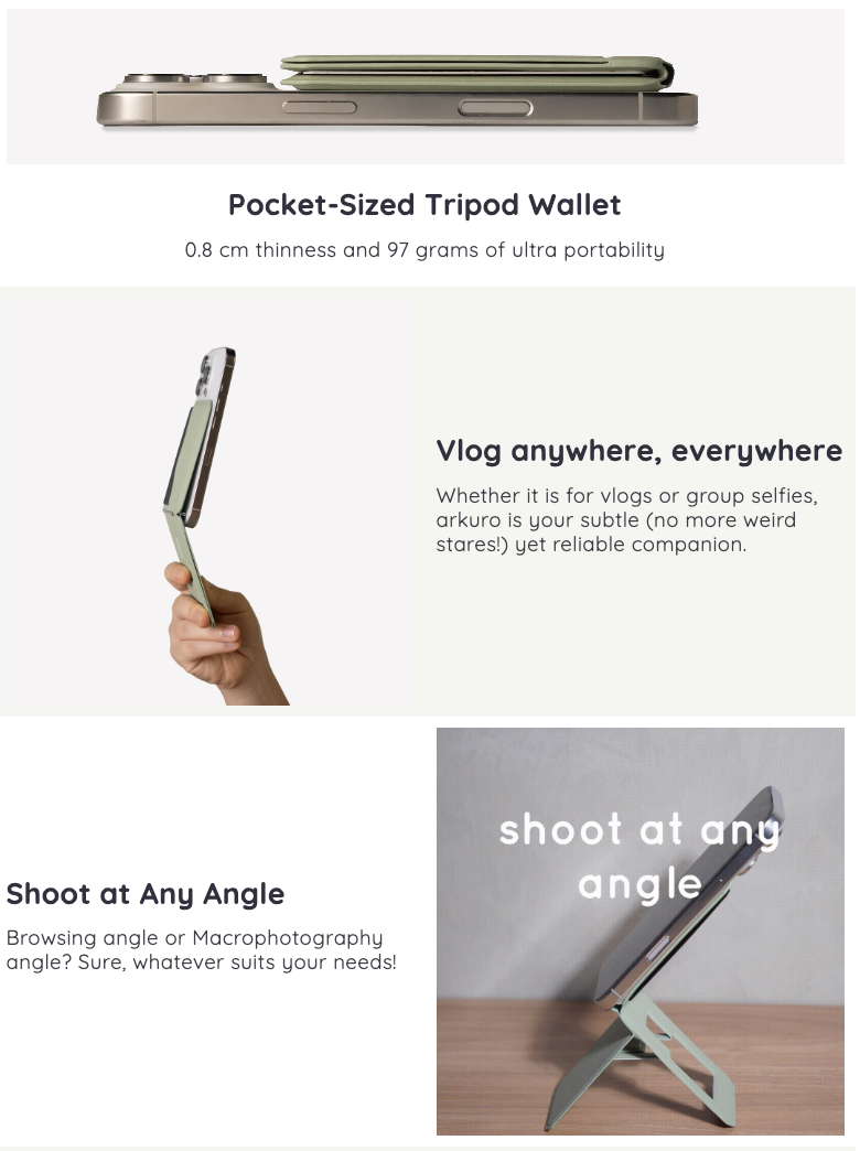 nobs arkuro - Magsafe compatible tripod wallet (fits up to 2 cards ...
