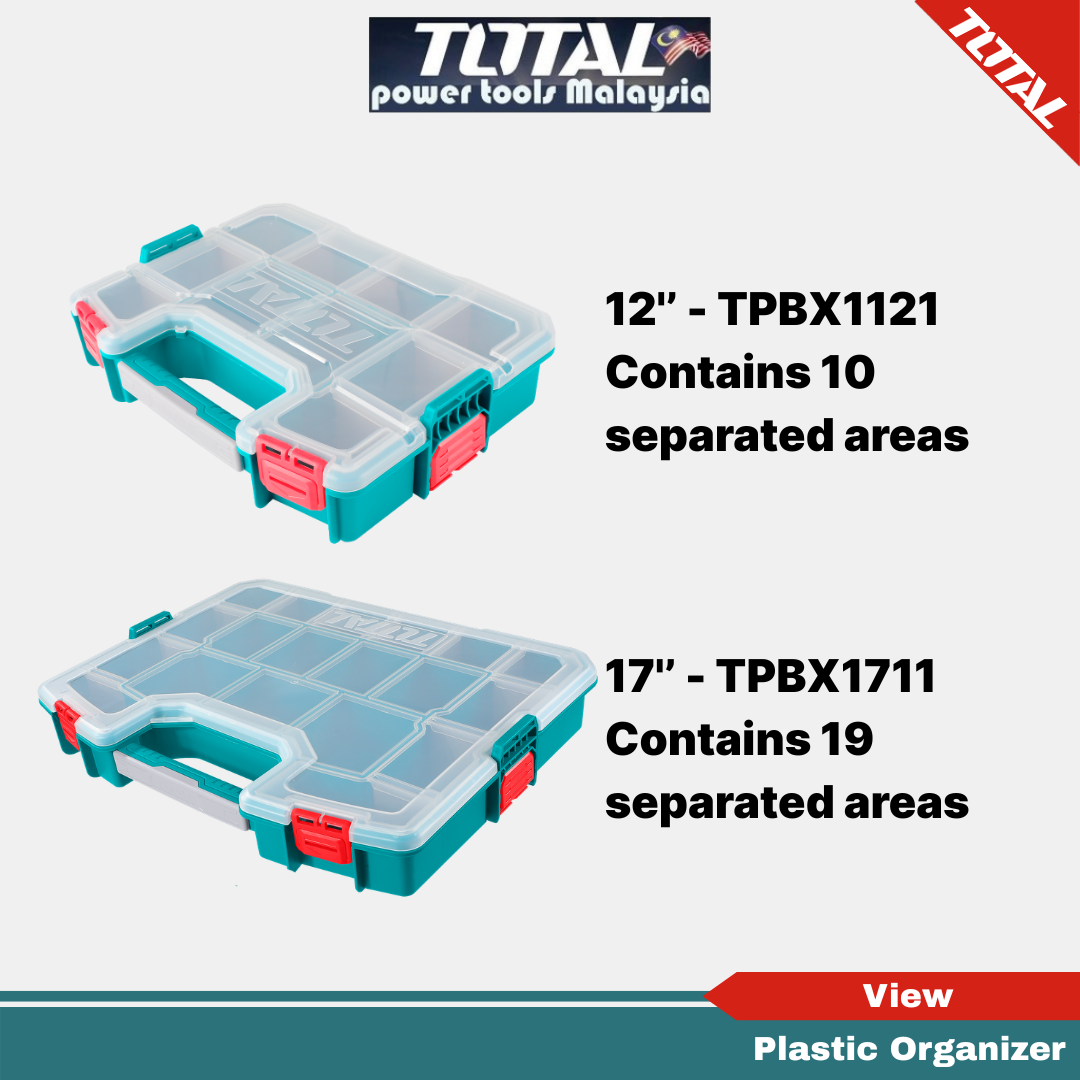 TOTAL Plastic Organizer with Stackable Design ( 12'' / 17'' / Removable ...