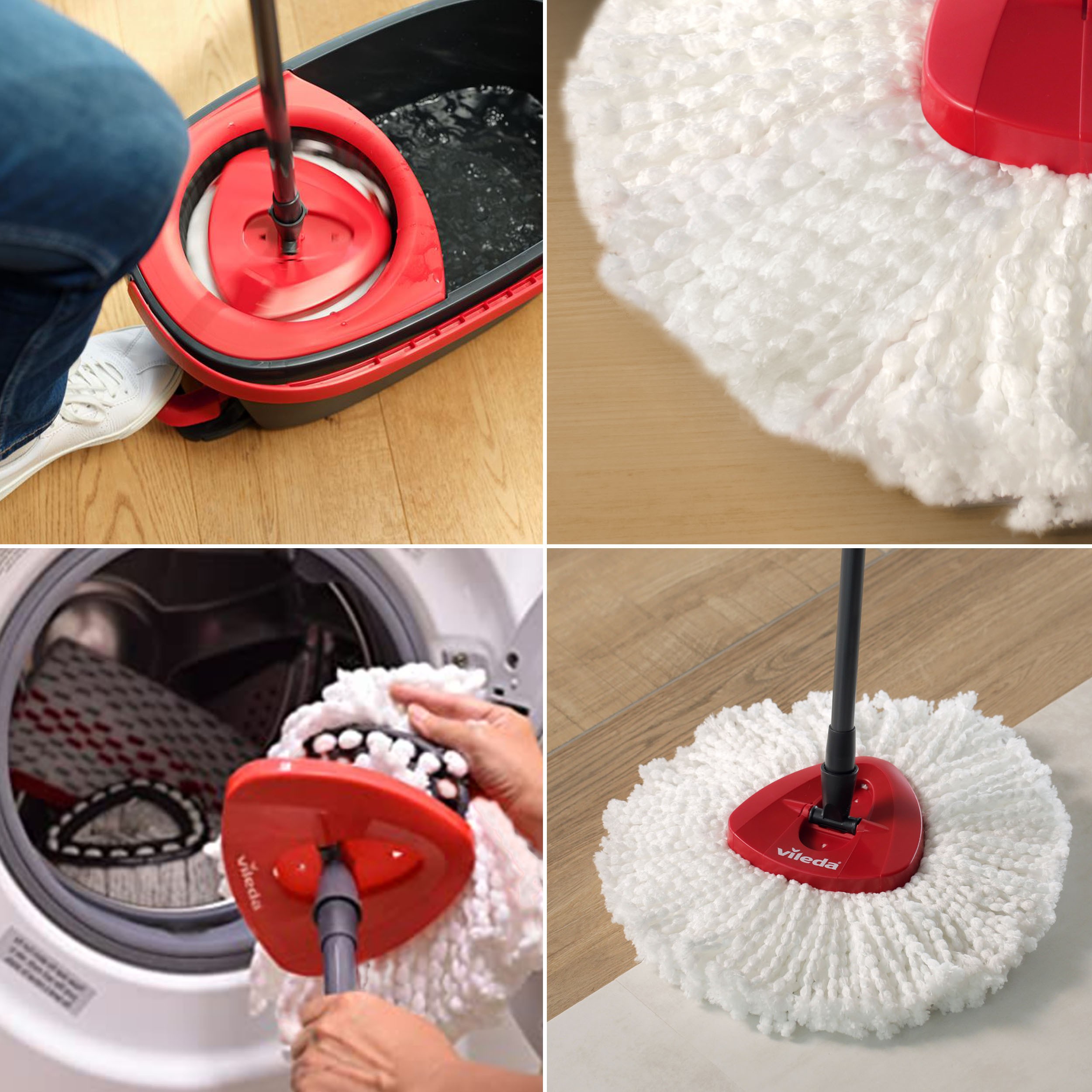 Vileda Easy Wring & Clean Turbo Spin Mop with Foot Pedal Powerful ...