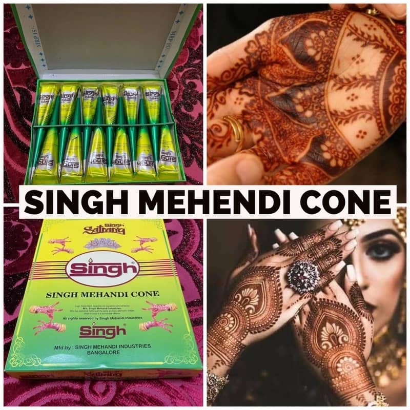 Singh Satarang Mehendi Cone Natural | Natural Marudhani Cone 1 PIECE,3 ...
