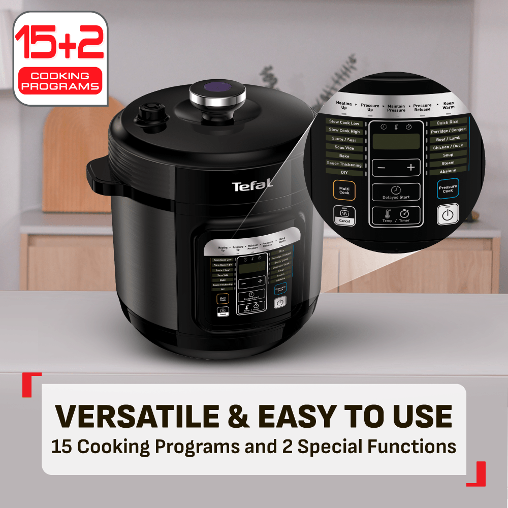 Tefal Home Chef Smart Multicooker (6L) [Free SS Inner Pot] CY601 ...