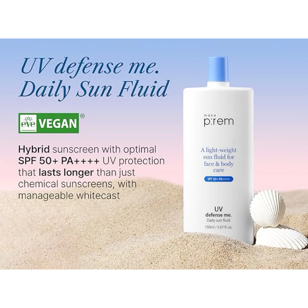 Korea Make Prem UV Defense Me Daily Sun Fluid 150ml Sunscreen Face ...