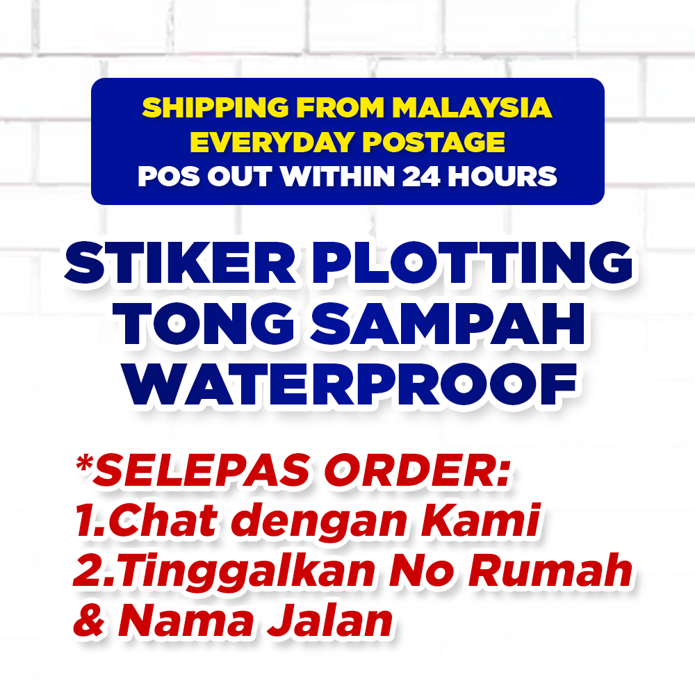WATERPROOF STICKER PLOTTING TONG SAMPAH / STIKER LABEL TONG SAMPAH ...