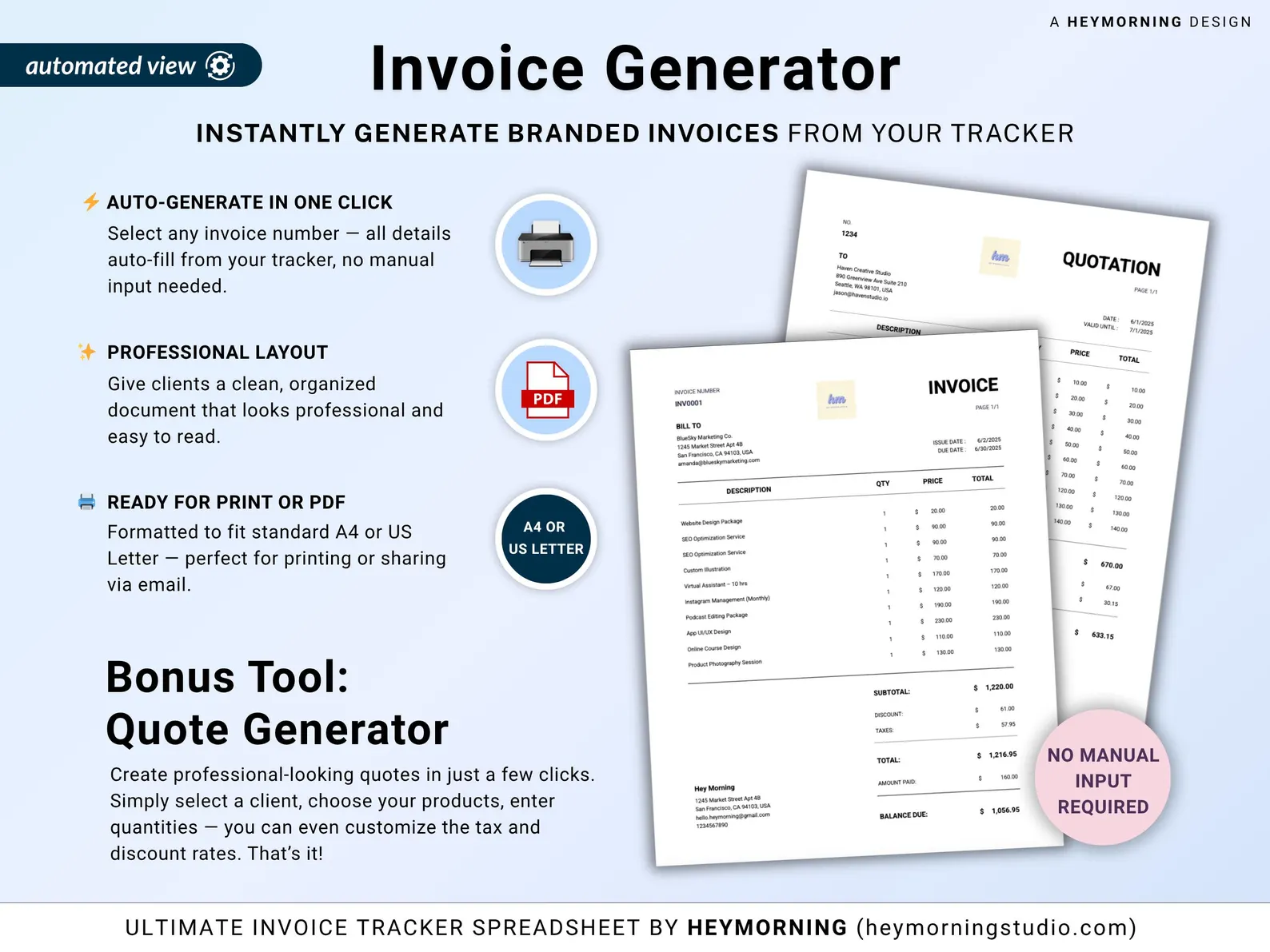 Invoice Generator Tracker Google Sheets Excel Invoice Spreadsheet Small ...