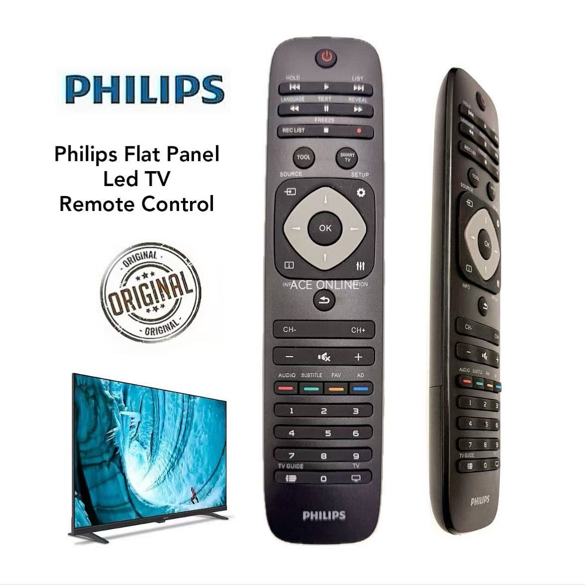 ORIGINAL Philips Flat Panel Led TV Remote Control (PH02) | Shopee Malaysia