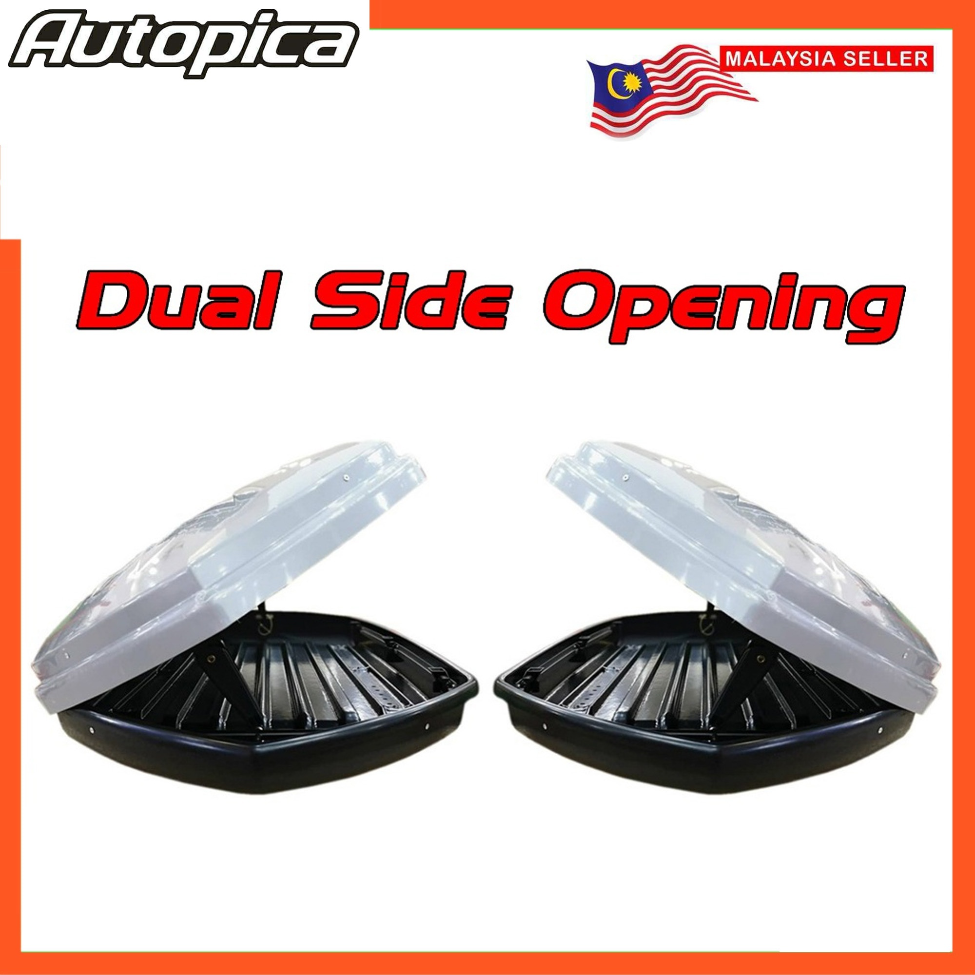 PROMOTION AUTOPICA Car Roof Box ABS Black Slim Compact Cargo Roofbox ...