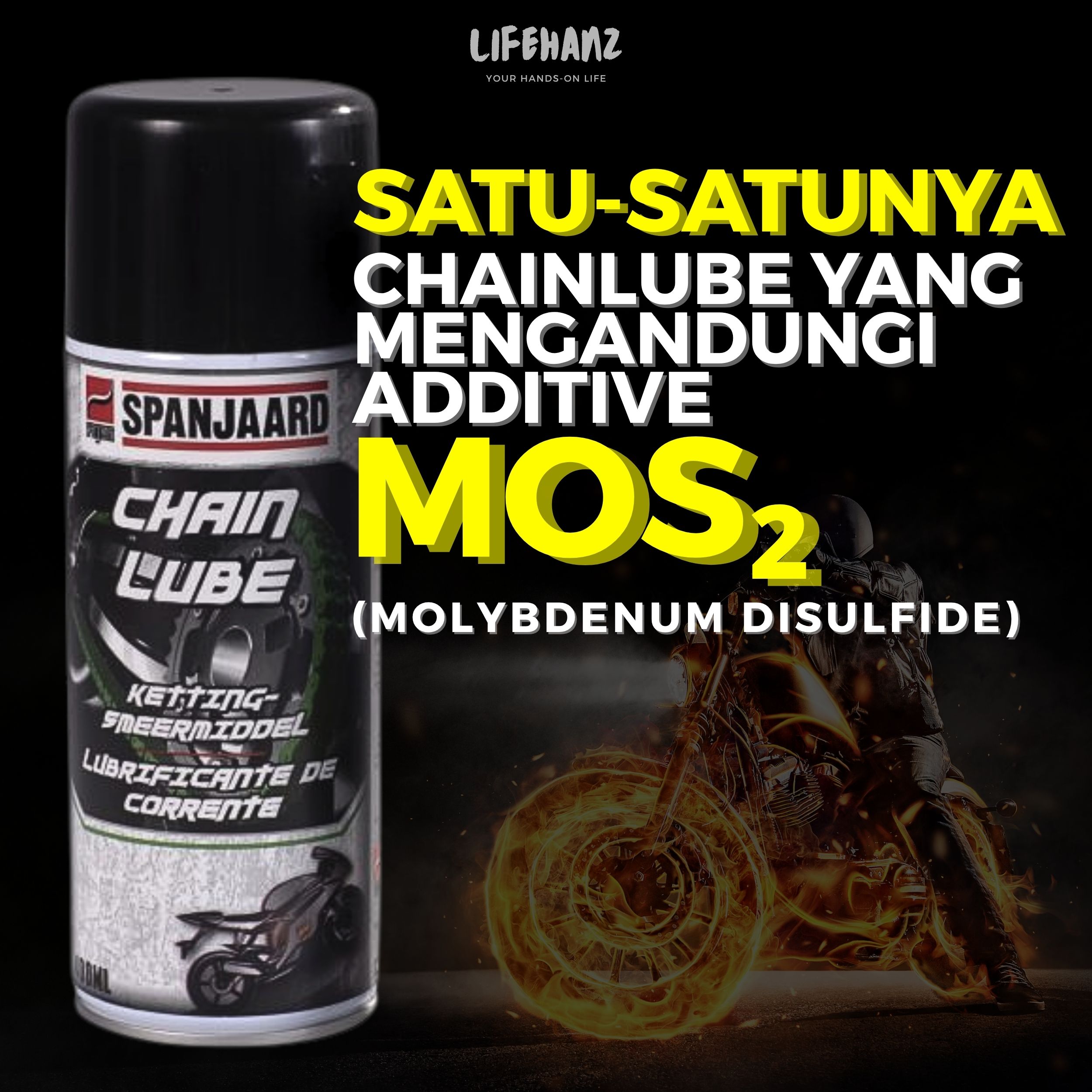 Spanjaard Chain Lube Spray Rantai Motor | MoS2 Formula Pertama | Untuk ...