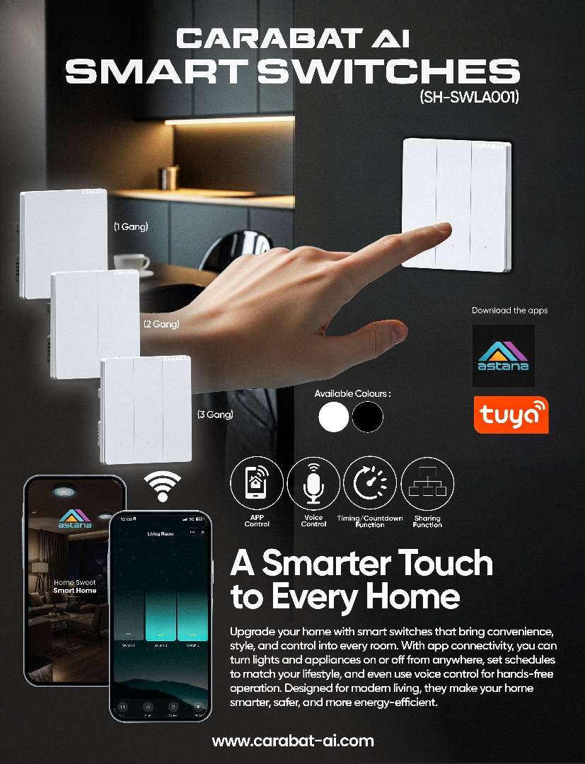 Carabat Smart Switches (SH-SWLA001) l Smart Switch l Smart Home l App ...