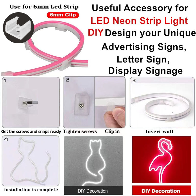 【In Stock】20pcs 8mm_16mm LED strip clamp Retainer connector accessories ...