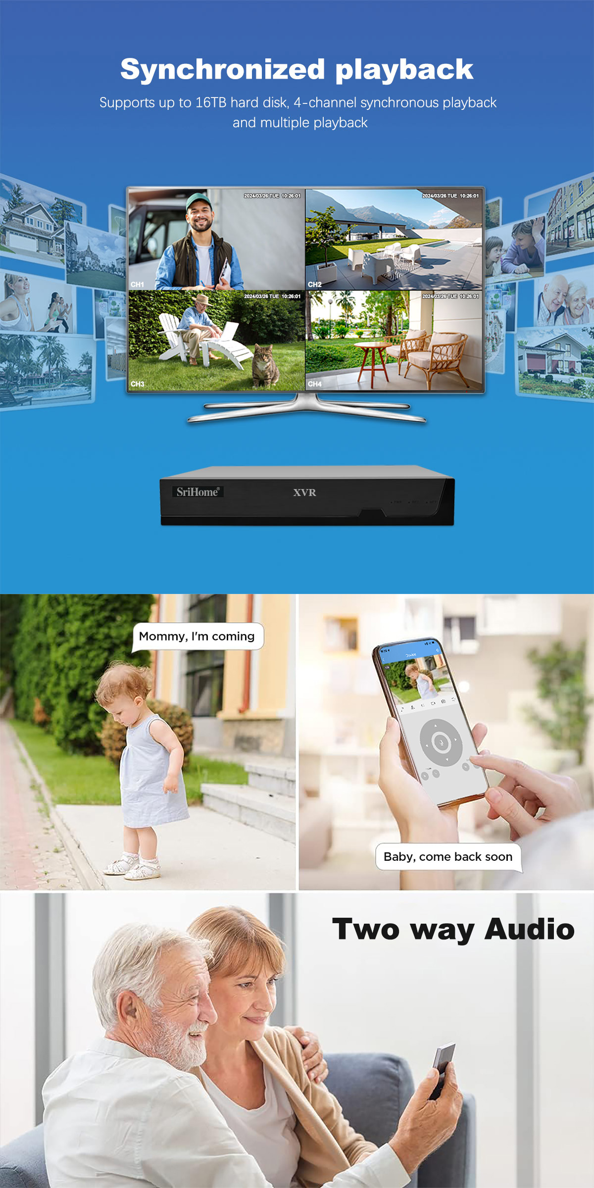 SriHome 1080P 8CH XVR DVR CCTV Camera Coaxial Monitoring System – Night ...