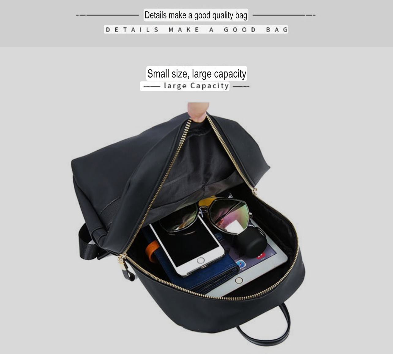 READY STOCK⭐ TWICELOVE Metal 2 In 1 Backpack Shoulder Beg Purse Travel ...