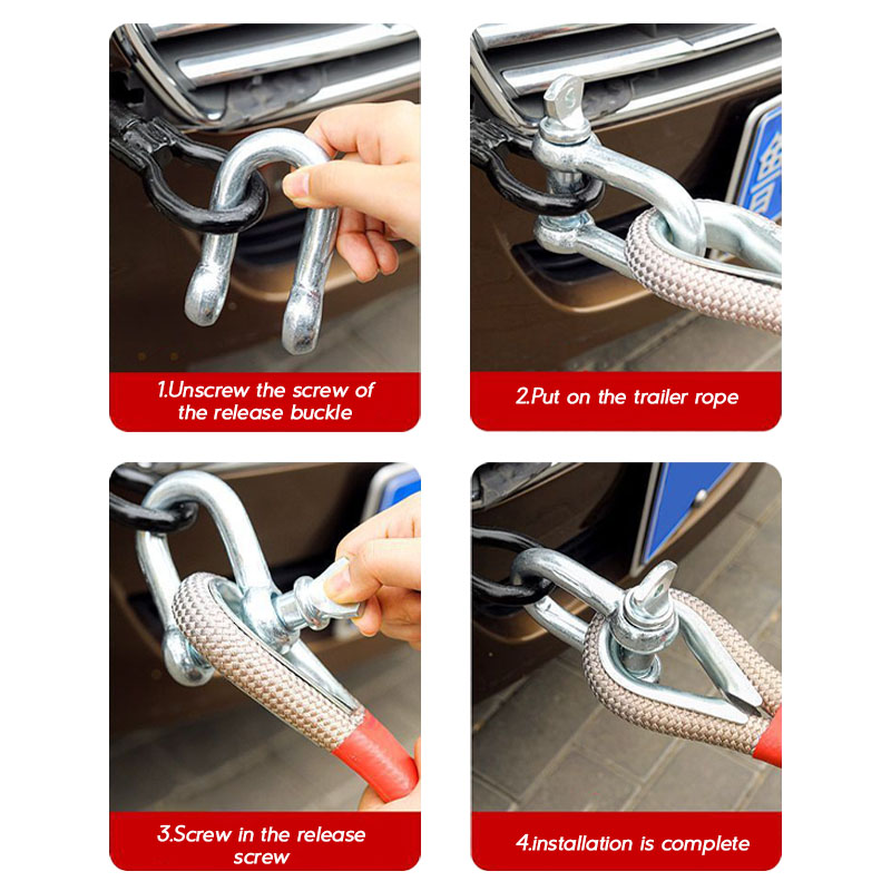 Car Towing Strap Cable Tali Tarik Kereta Off-road Rescue Tow Rope 7M 18 ...