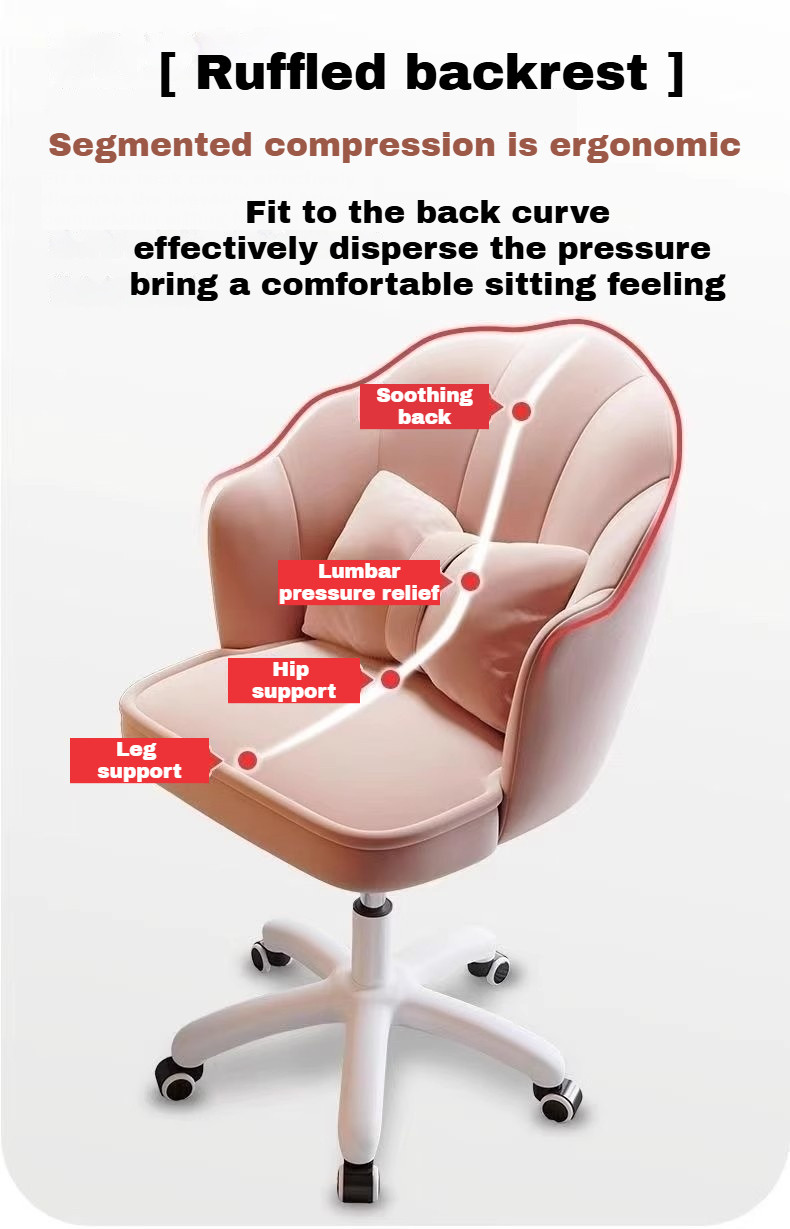 Dressing Chair Sponge Latex With Wheel 360° Adjustable Office Computer ...