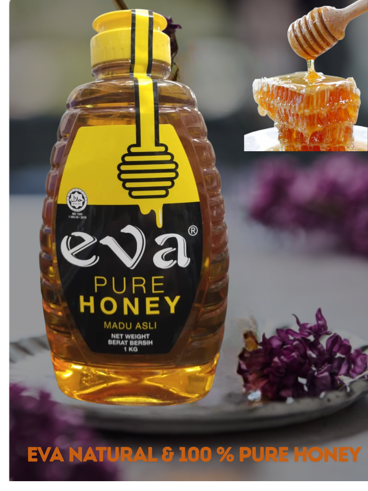 EVA Natural Pure Honey 100% Original Madu Asli – 1KG (Halal Certified ...