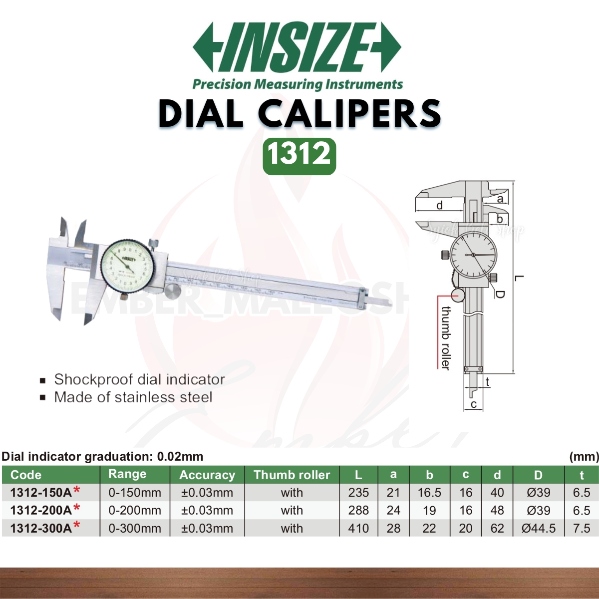 INSIZE Digital Caliper Measuring Tool 1108-150 / 1108-200 / 1108-300 ...