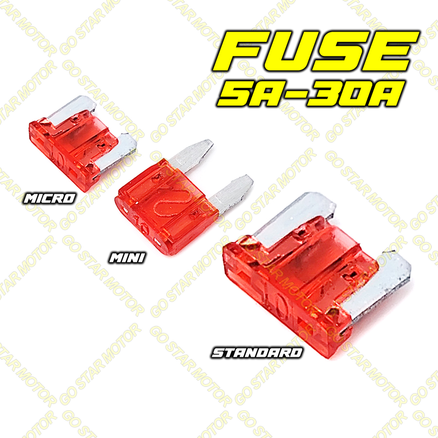 FUSE (STANDARD / MINI / MICRO) MOTORCYCLE CAR LORRY VEHICLE 5A 7.5A 10A ...
