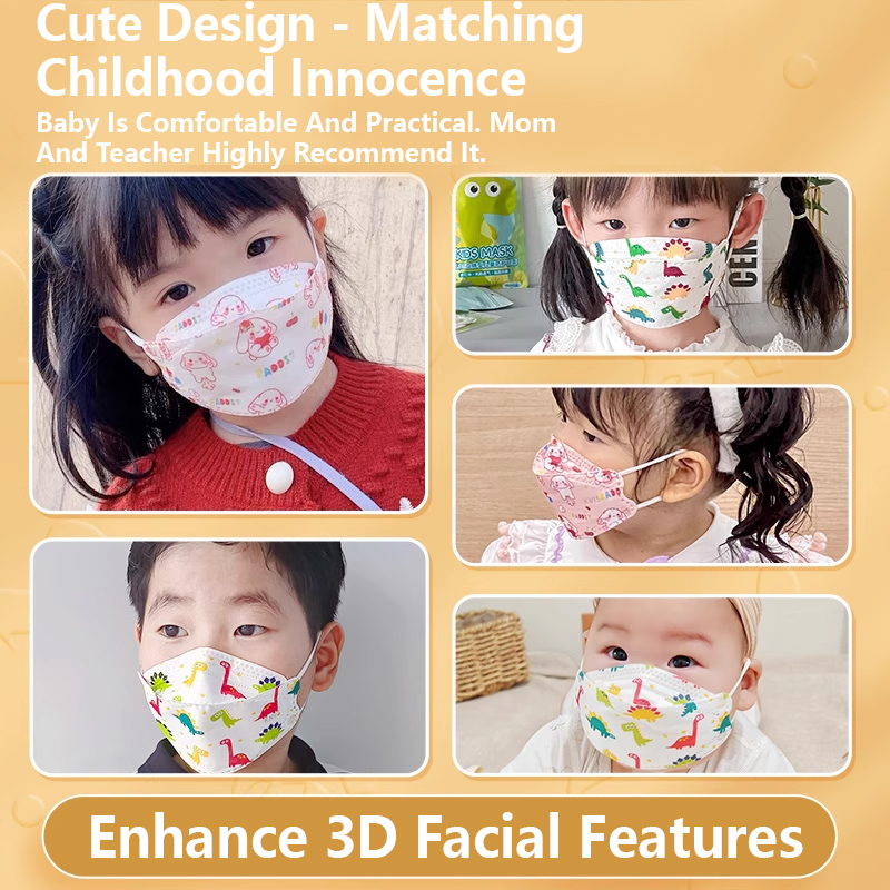 OYHYO【Fast Delivery】50PCS Kids KN95 Mask 5D Cartoon 5 Layers Protection ...