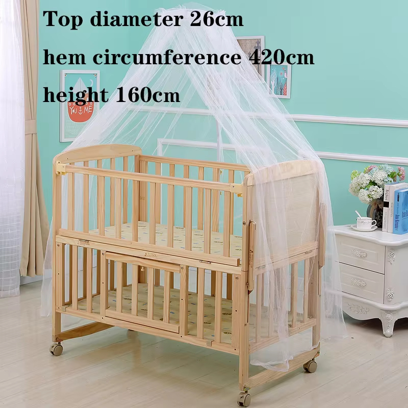 1.6M*4.5M Baby Crib Net with Stainless Steel Splint Bracket Foldable ...