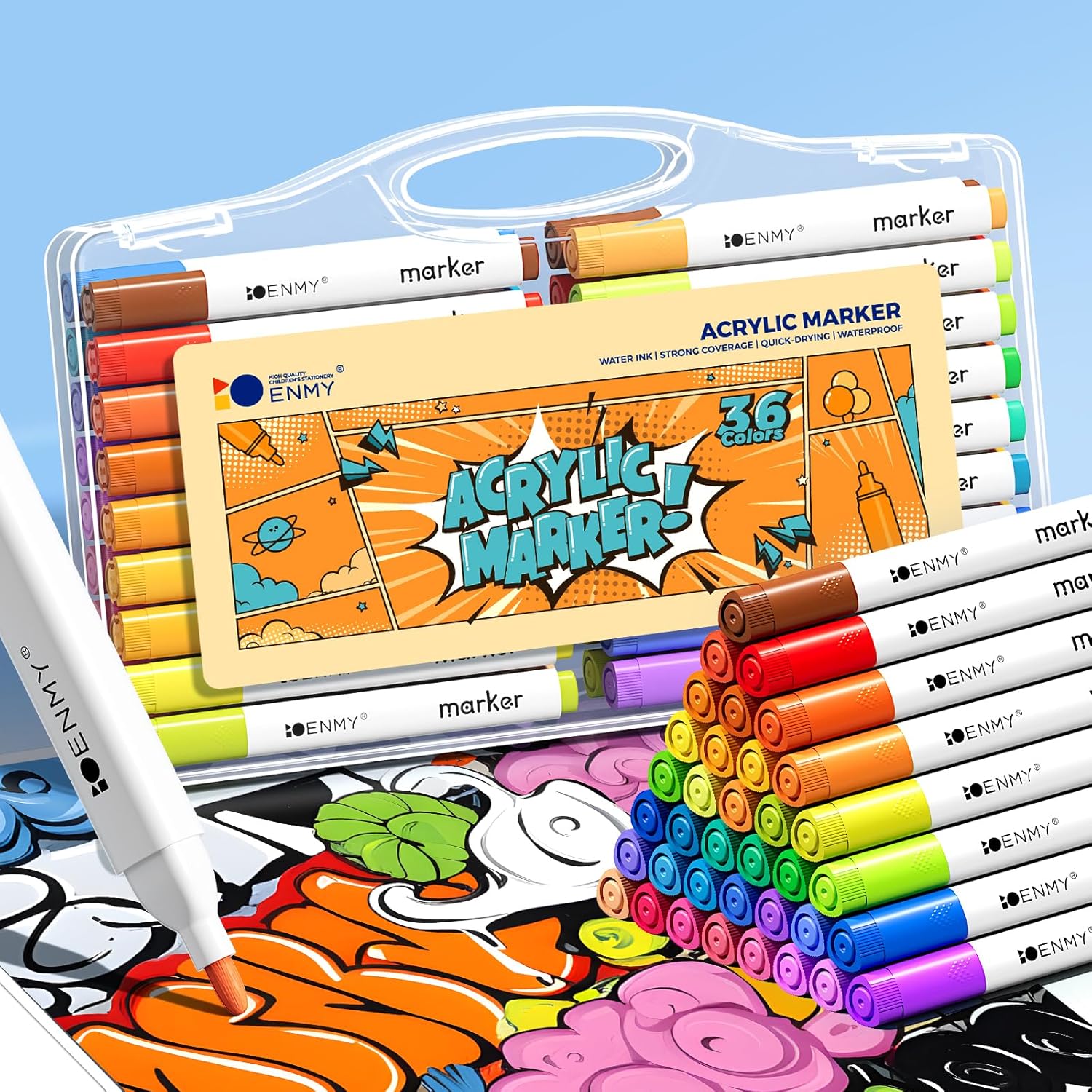 12/24/36/48/60/80 Colors ENMY Acrylic Marker Set Brightly Colored ...