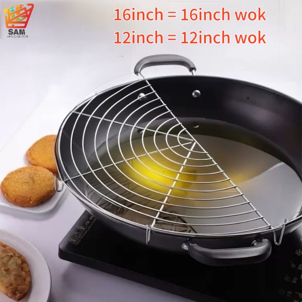 Semicircle Steam Rack Drain Oil Filter Rack Holder Wok Rak Tapis Minyat ...