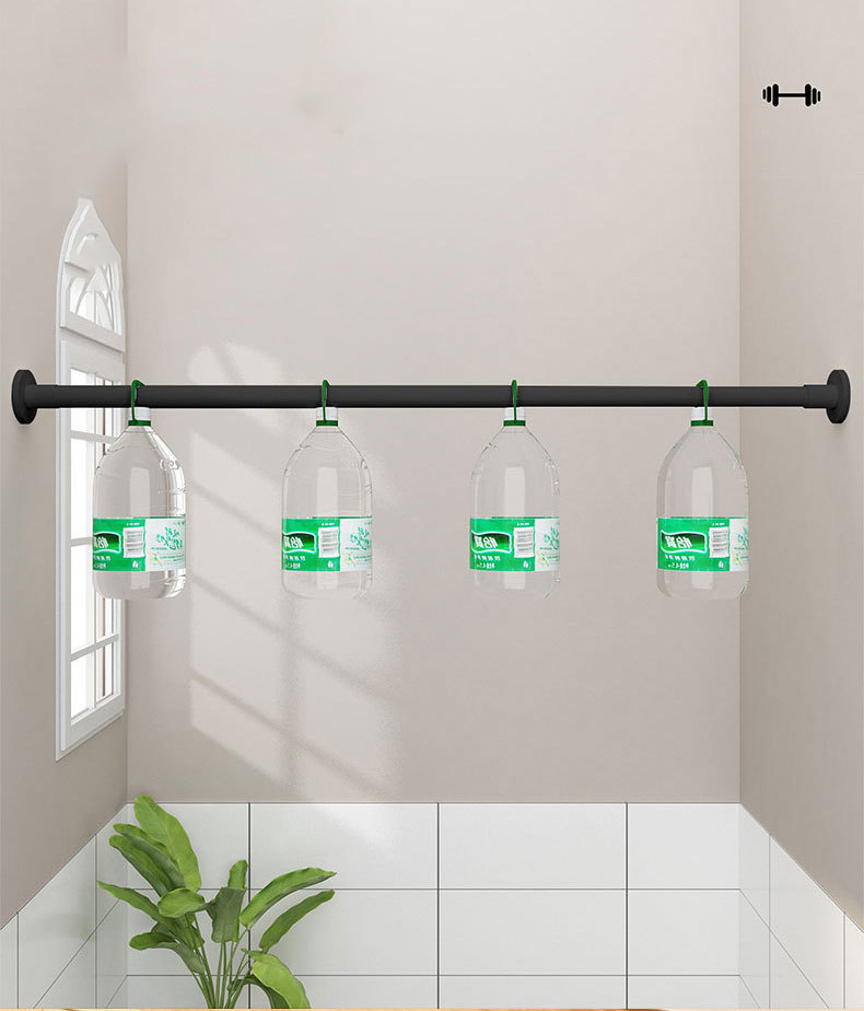 50-260cm Stainless Steel Punch-Free Curtain Rod Telescopic Clothesline ...