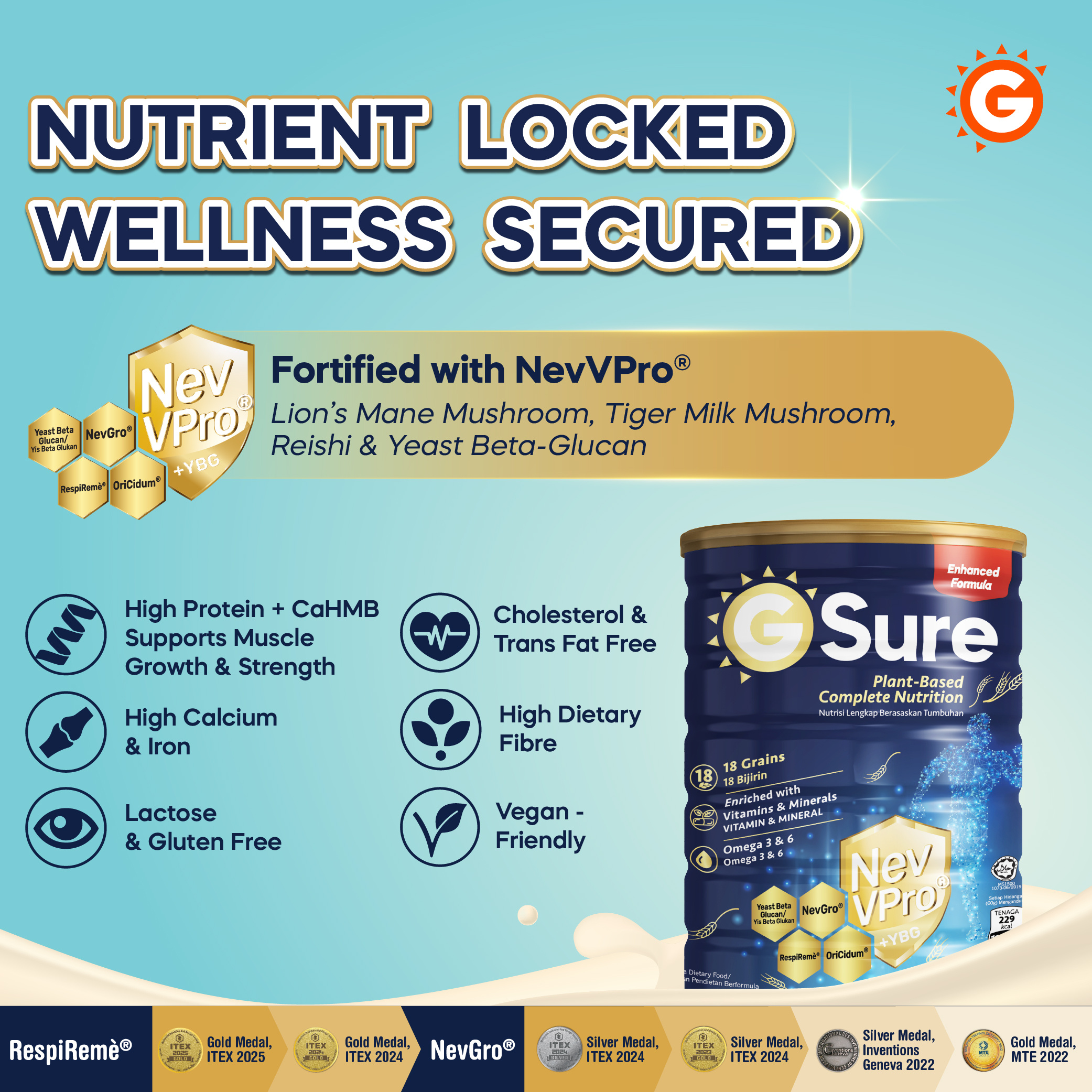 GSure Buddy Bundle: 2 x Enhanced Formula GSure 850g + 2 x VProtein ...