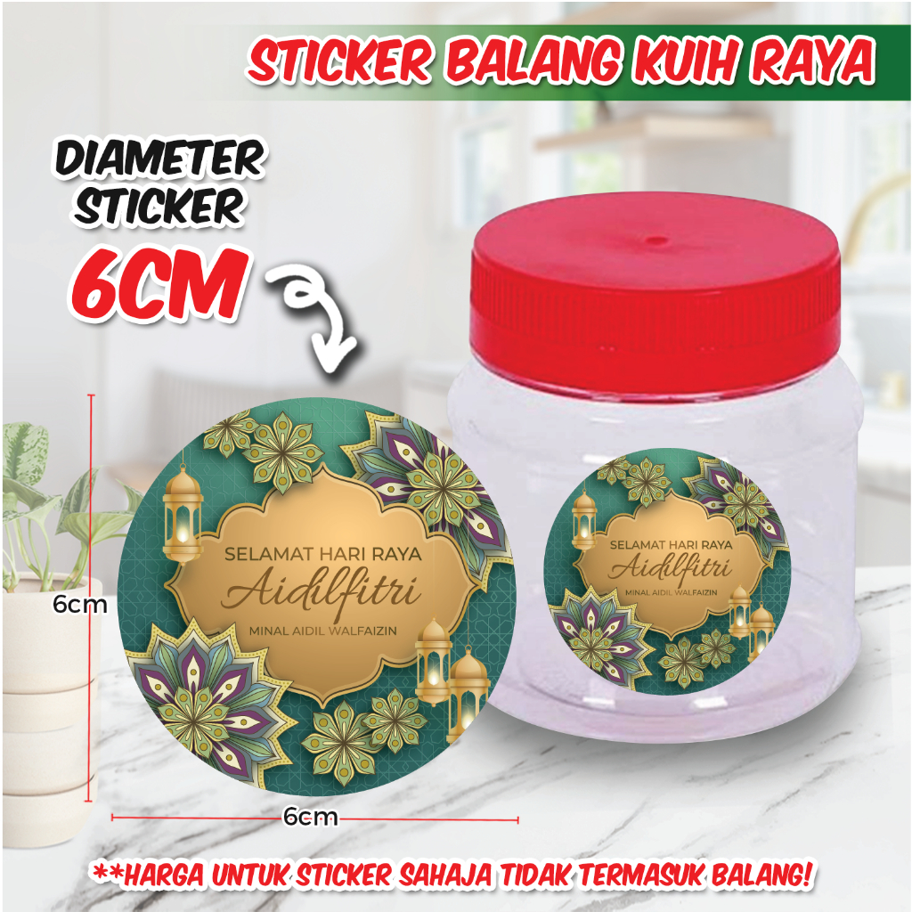 ECO PRINT MALL/Giftanda/Raya Sticker For Bottle/Pelekat Biskut Balang ...