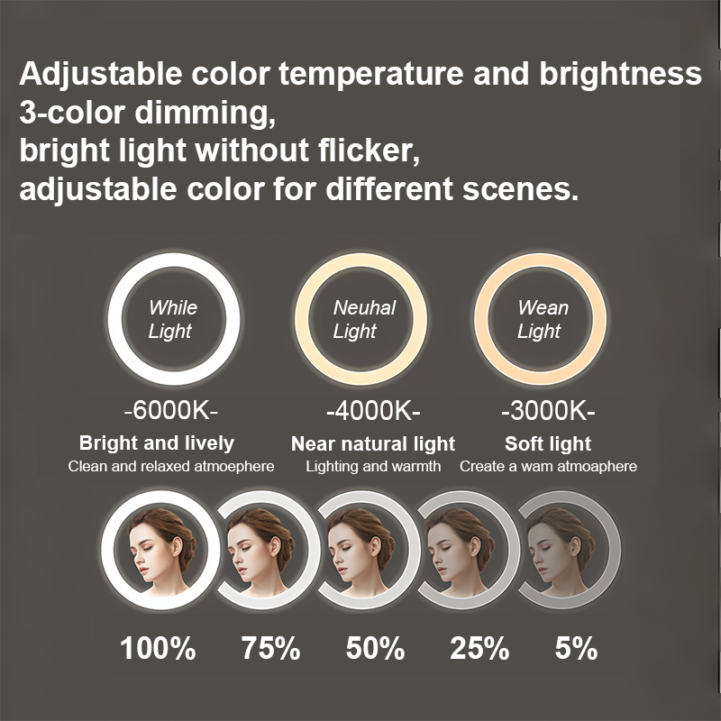 Cermin LED Smart Mirror With 3 Color Light Touch Smart Bathroom Mirror ...