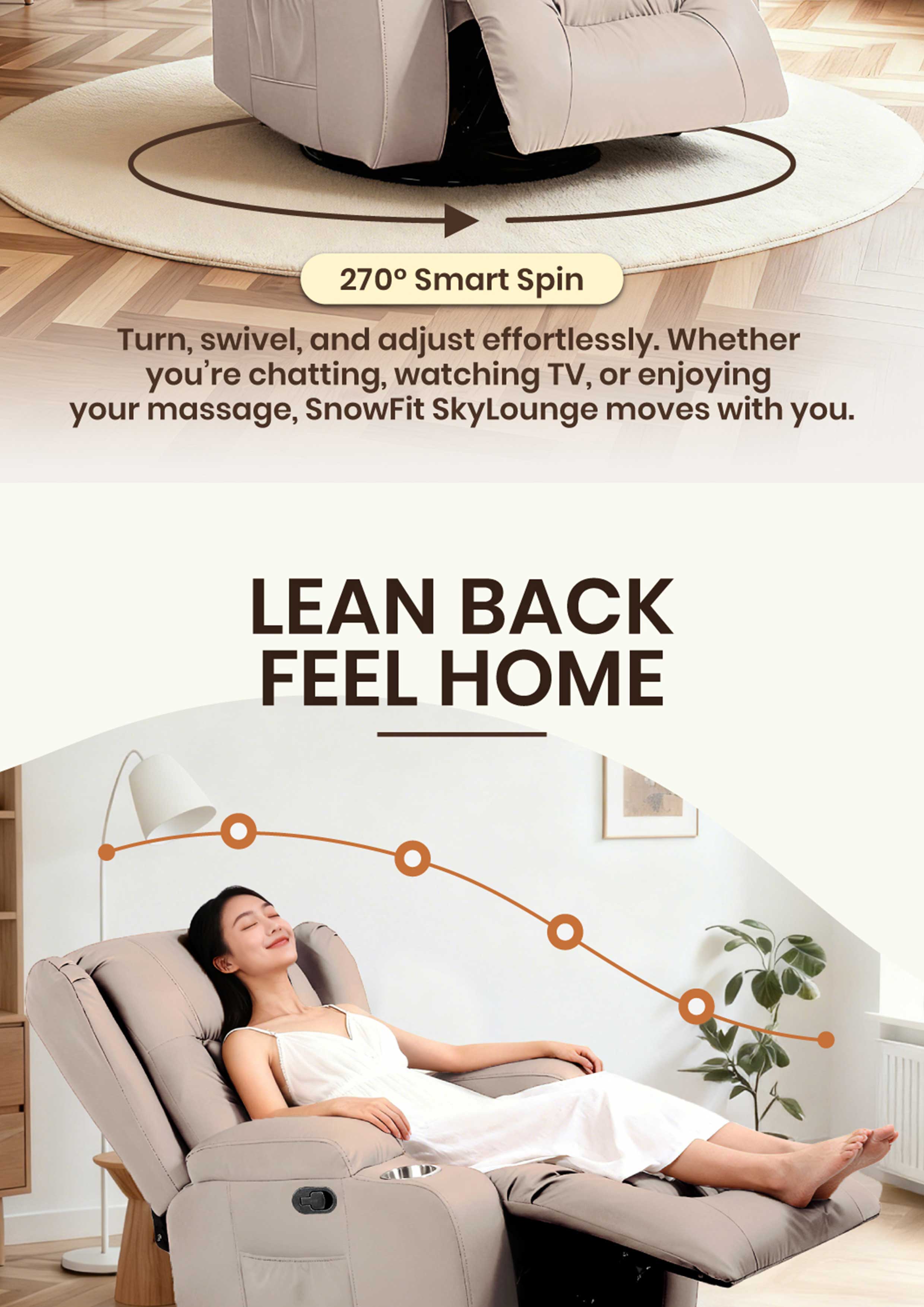 SNOWFIT SkyLounge Multifunctional 8-Point Vibration Ergonomic Massage ...