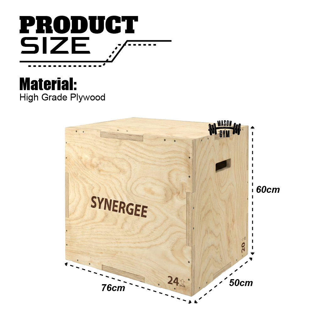 Plyometric Jump Box 3-in-1 Wooden Plyo Jumping Box Kotak Lompat Kayu ...