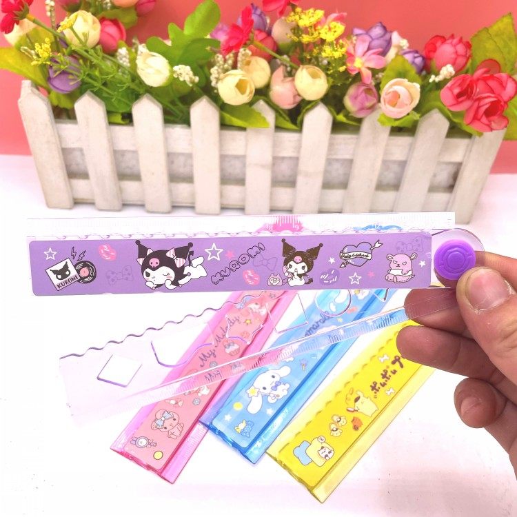 15cm/25cm Cute theme Folding Ruler Drawing with Templates Kids Plastic ...