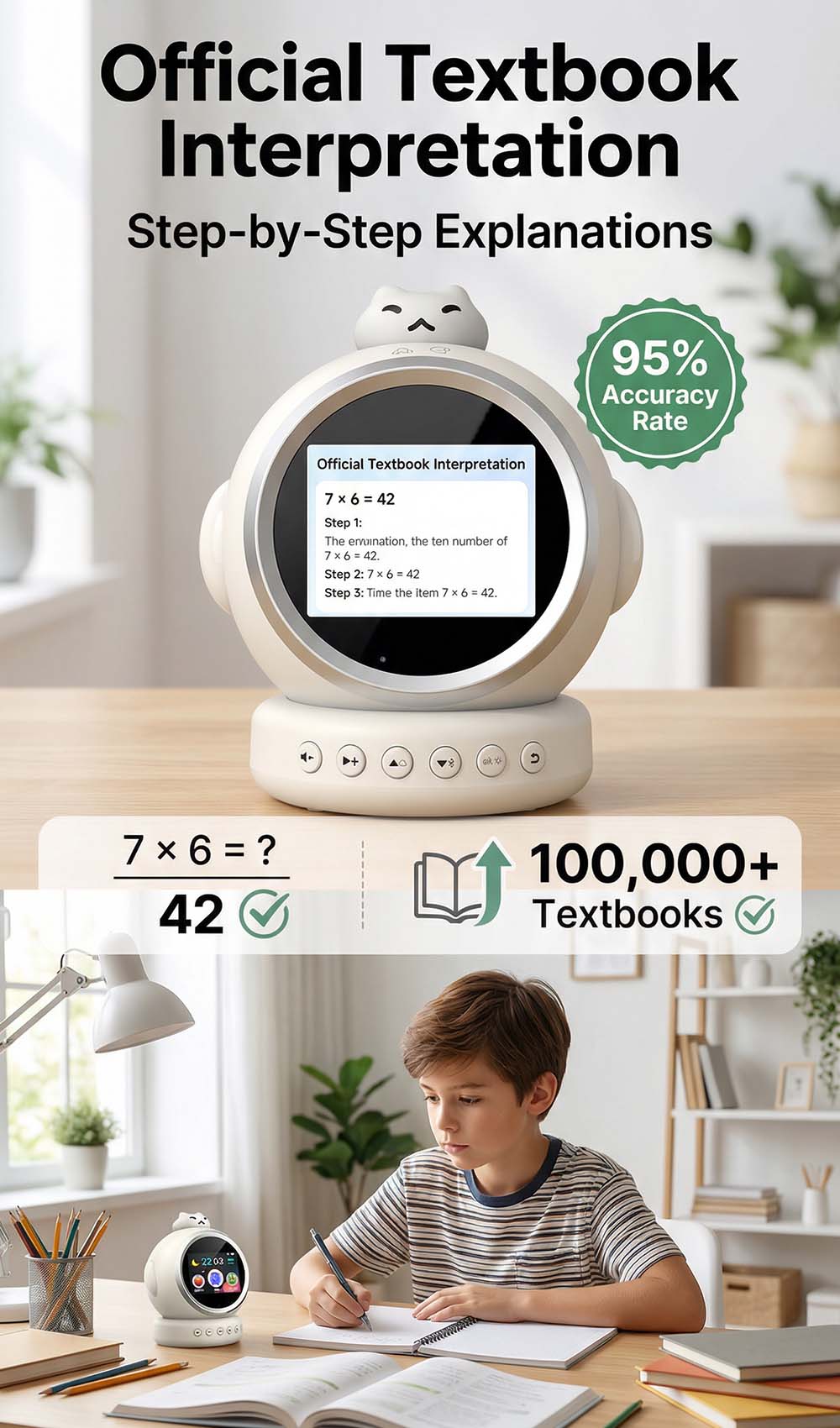 Ai Smart Alarm Clock l Smart Table Clock l Voice Activate Alarm Clock l ...