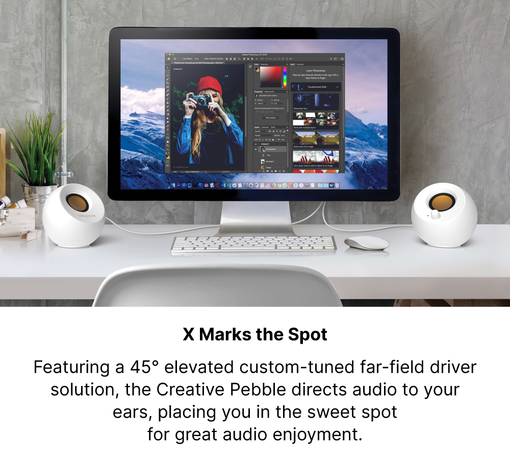 Creative Pebble 2.0 USB-Powered Desktop Speakers for PC & Laptop with ...