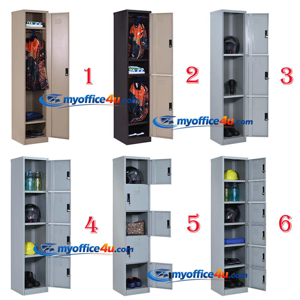Steel Locker 1/ 2/ 3/ 4/ 5/ 6 Compartment / Metal Locker / Locker Besi ...