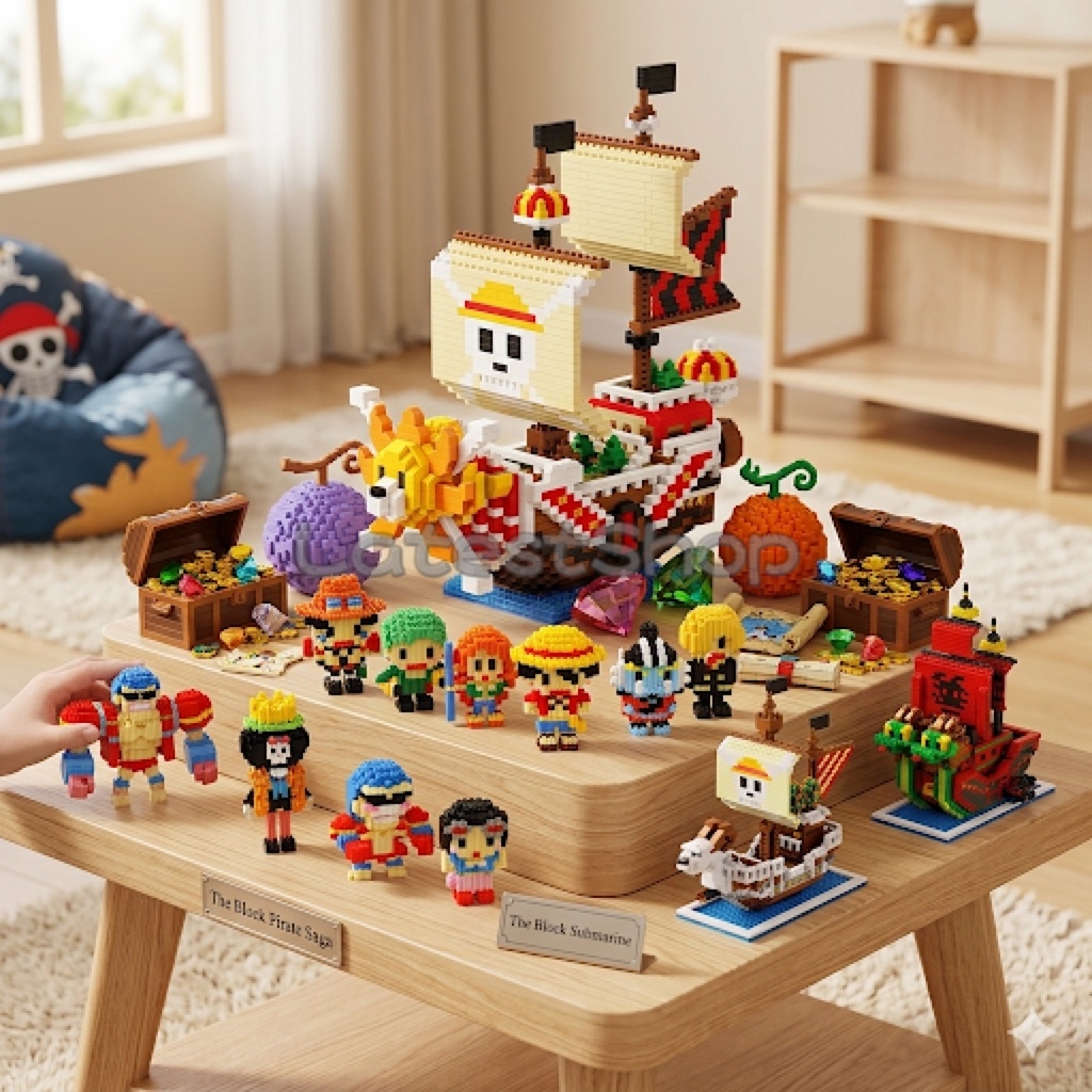 Mini Incompatible One Pieces ThousandSunny Boat Model Building Micro ...