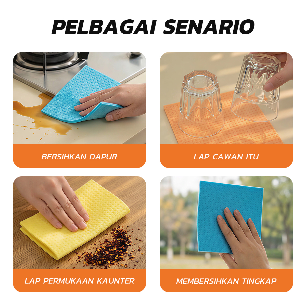 MODI cotton Wood pulp cotton dishcloth Multi-Purpose Cloth for Kitchen ...