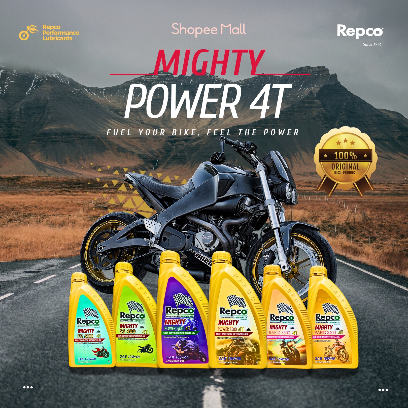 SDT REPCO MOTORCYCLE OIL - 4T 15W50/10W40 FULLY SEMI (1L) | Shopee Malaysia