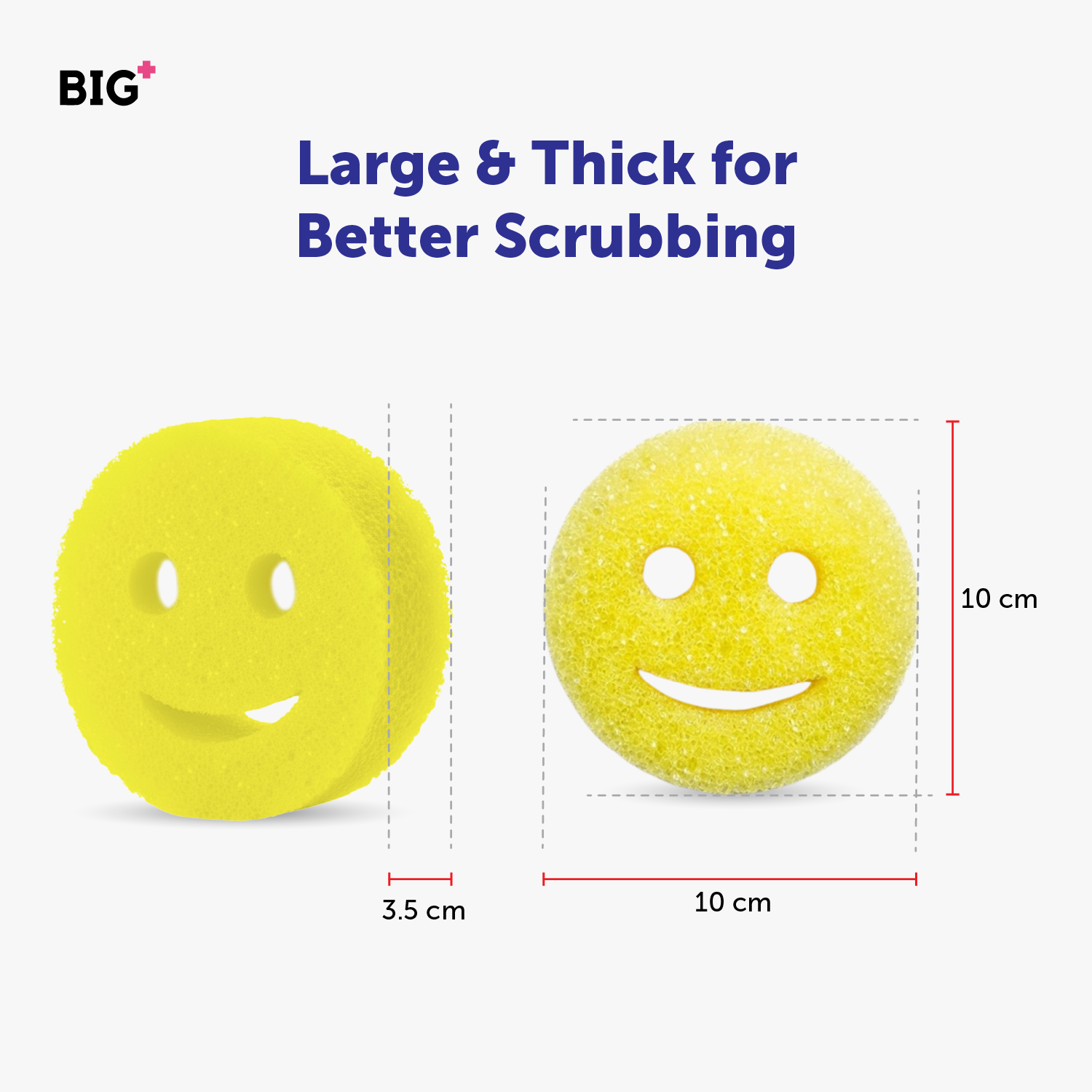 BIG+ Smiley Scrubby MultiPurpose Sponge | Dishwashing Scrubber Kitchen ...