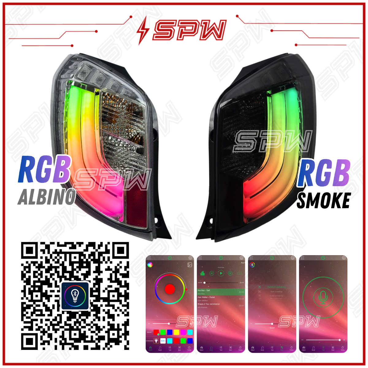 Perodua Axia (2014-2022) RGB Rainbow Tail Lamp Tail Light Dynamic LED ...