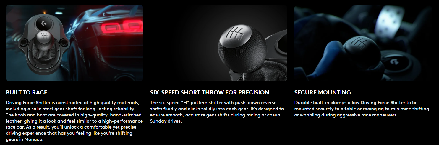 Logitech G Driving Force Shifter - Six-Speed H-Pattern Gearbox with ...
