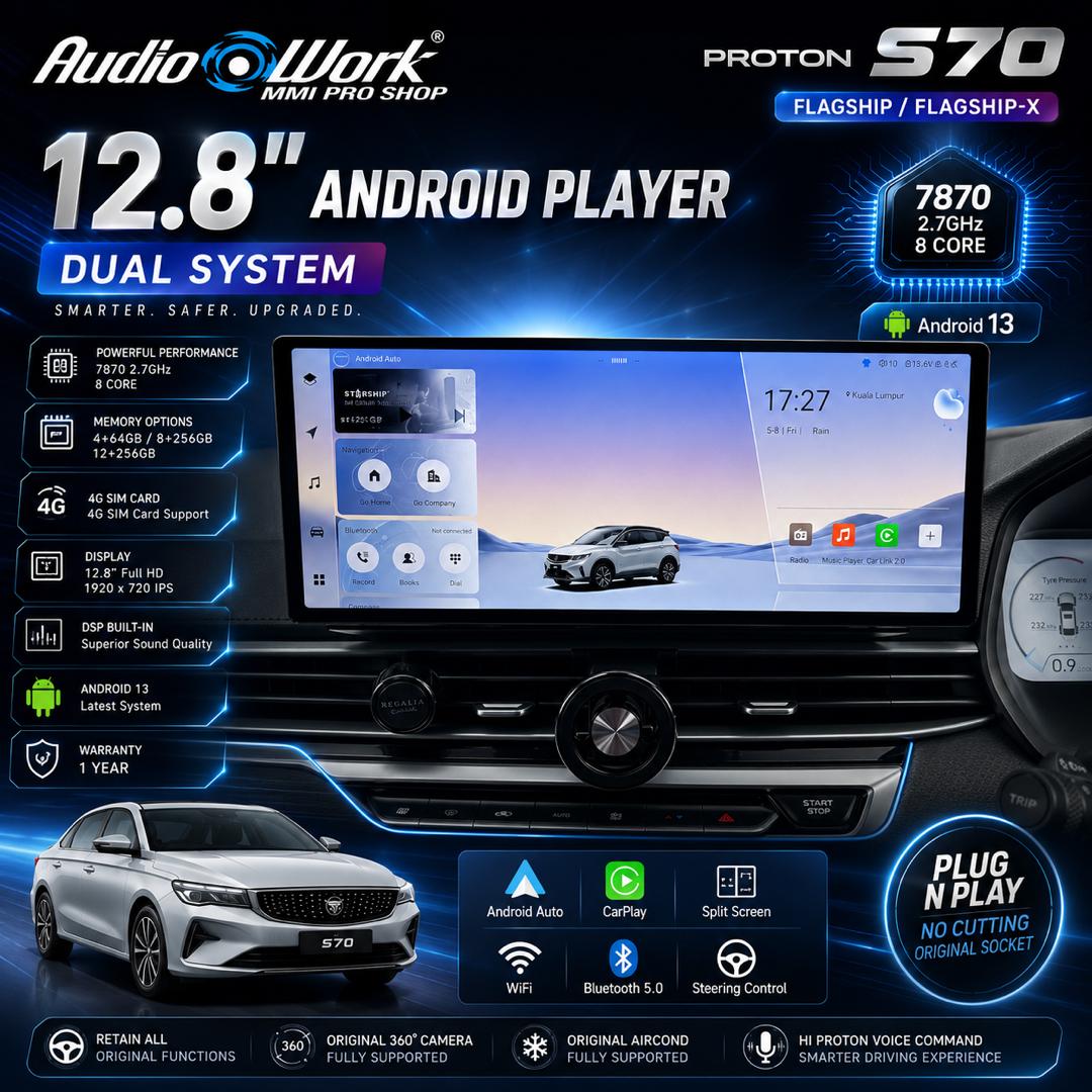 AudioWork Proton S70 2024-2026 Flagship/Flagship-X Dual System Android ...