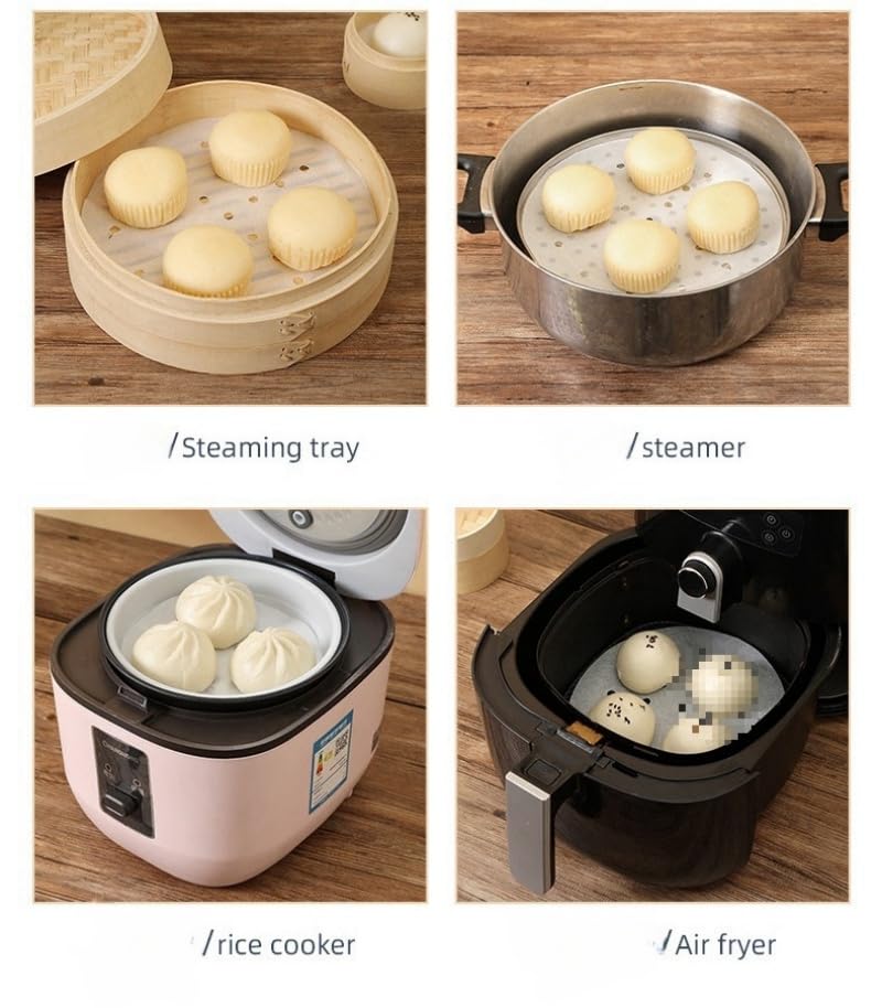 【READY STOCK】200 PCS Round Grease Proof Paper/Food Graden/Buns Loaves ...